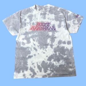 Neff Men's Tie-Dye Graphic Cotton T-Shirt Gray White Size L Short Sleeve